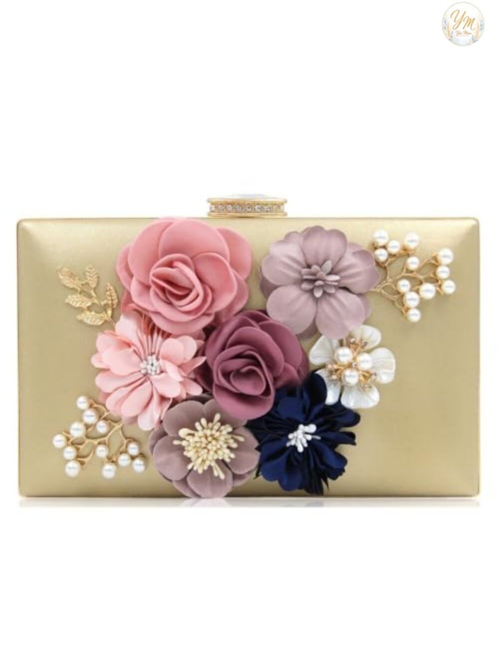 Floral Clutch Evening Bag PU Wedding Party Purse